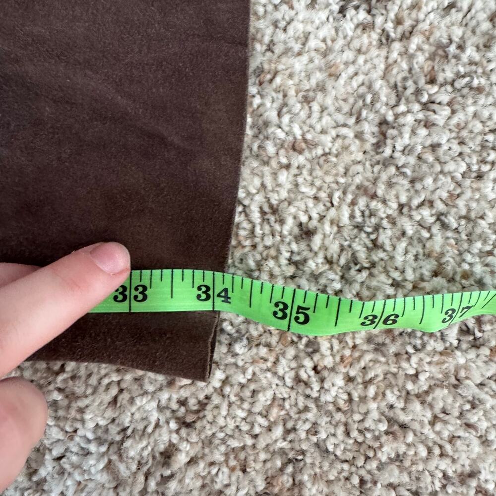 tory burch | brown 100% genuine leather zip flare leg women's luxury pants sz 2 - Picture 8 of 10